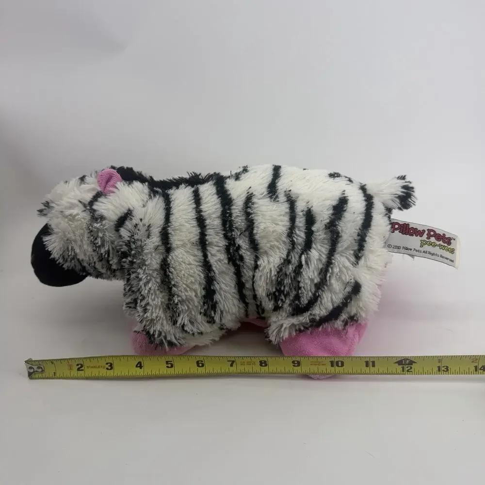 Pillow Pets Zebra Plush 2010 Original Black White Pink Retired